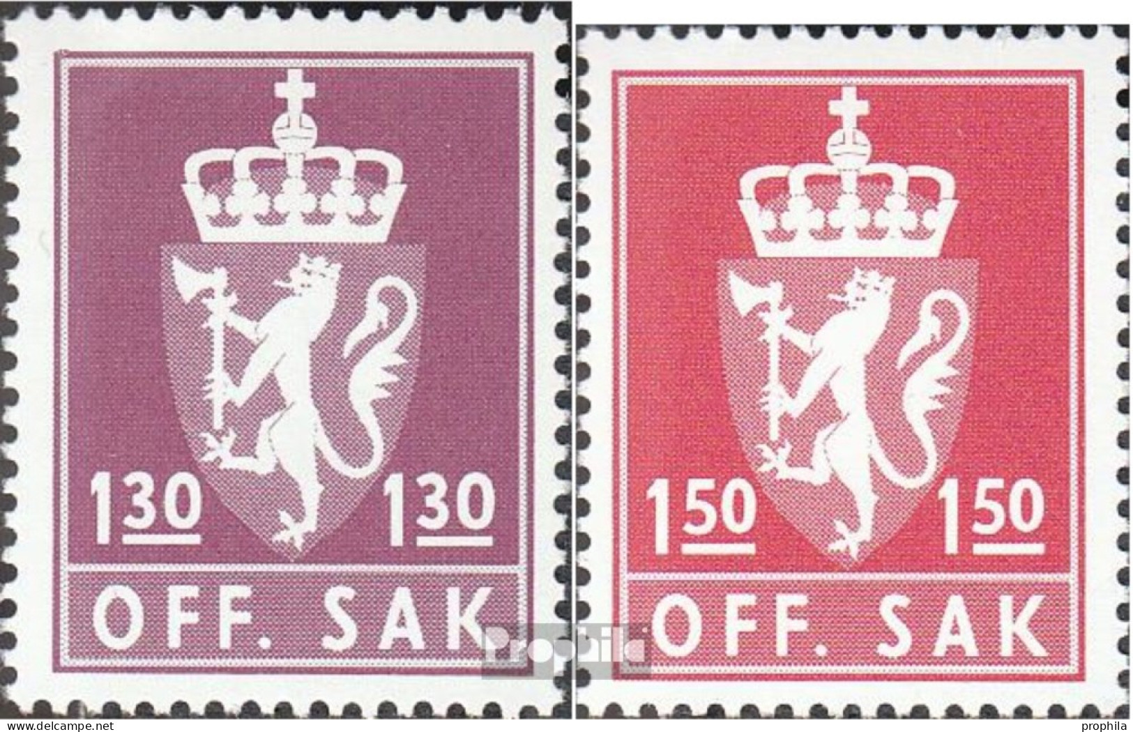 Norwegen D109-D110 (kompl.Ausg.) Postfrisch 1981 Staatswappen - Nuevos