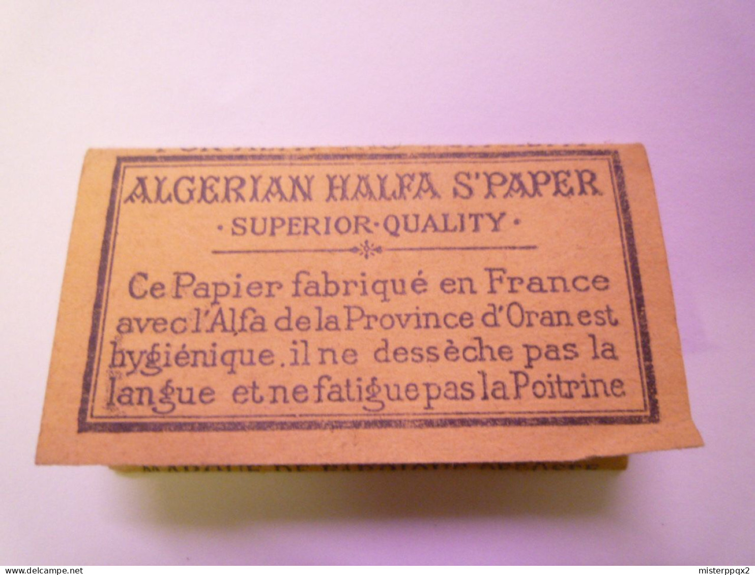 PHI 186  PAPIER D'ALFA  Supérieur à Tous Les AutresPapiers à Cigarettes Connus   XXX - Altri & Non Classificati