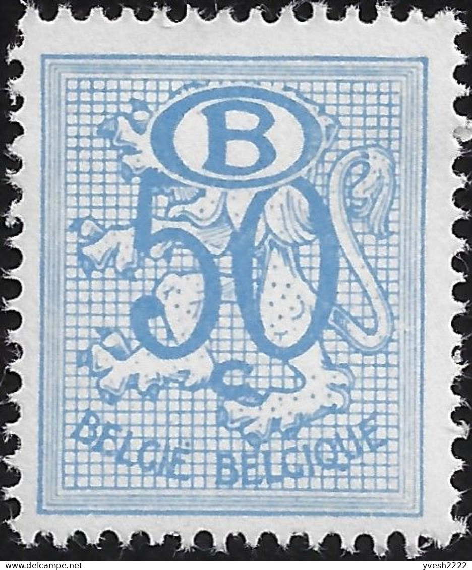 Belgique 1952 Y&T / COB S51 Et S51a +bloc De 10, Papier Blanc, Couleur Extrêmement Pâle (curiosité). Sans Charnières - 1951-1975 Heraldischer Löwe (Lion Héraldique)