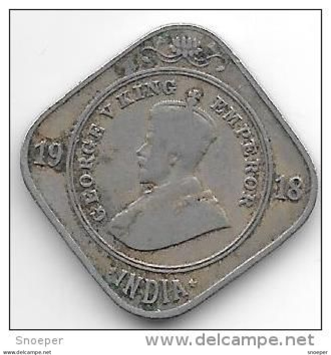 *india Britisch 2 Anna  1918 C Km 516  Fr+ - Inde