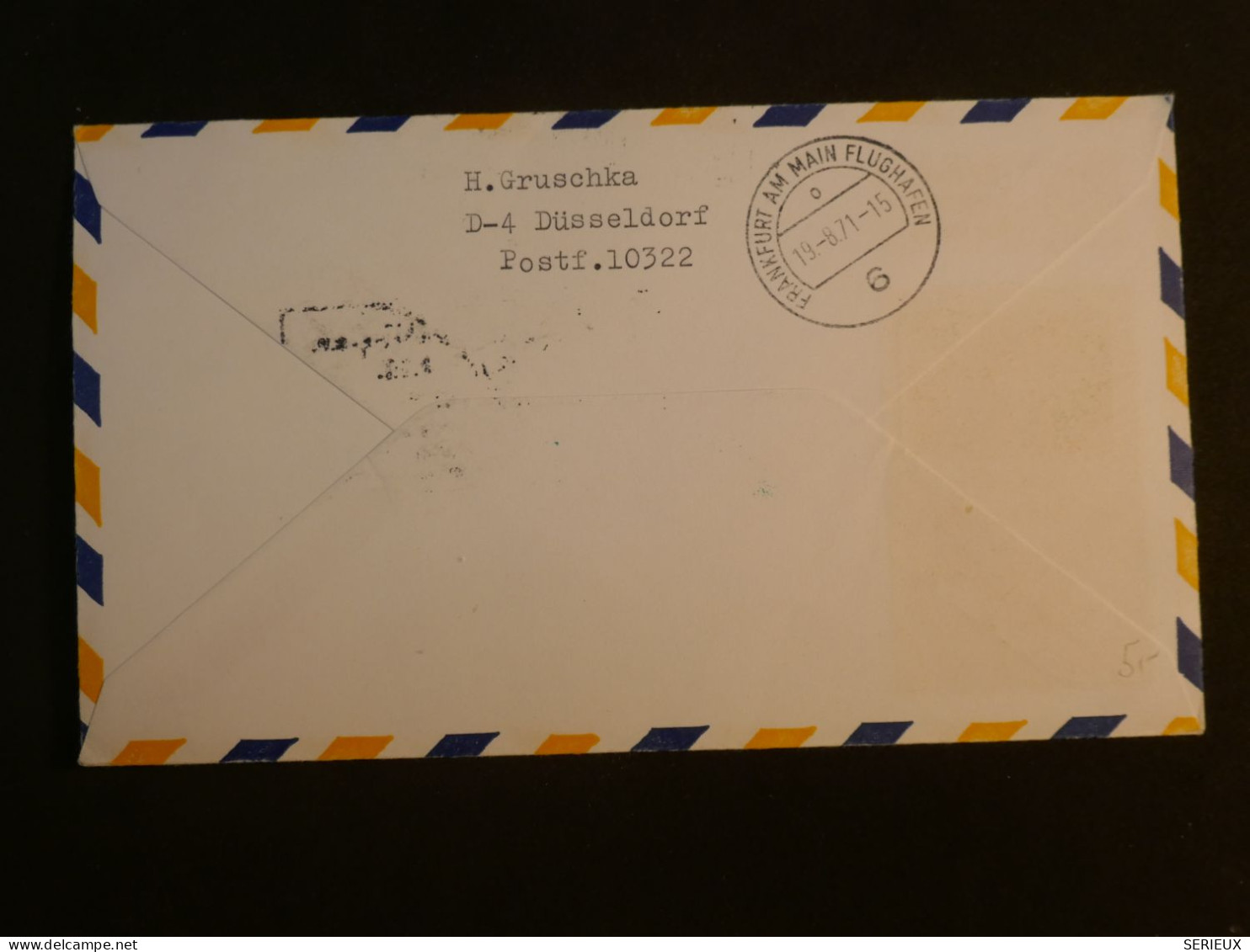 DI 10 BRESIL  BELLE  LETTRE LUFTHANSA 1971  VOL  .A   FRANKFURT ALEMANHA + AFF. INTERESSANT+++ - Lettres & Documents