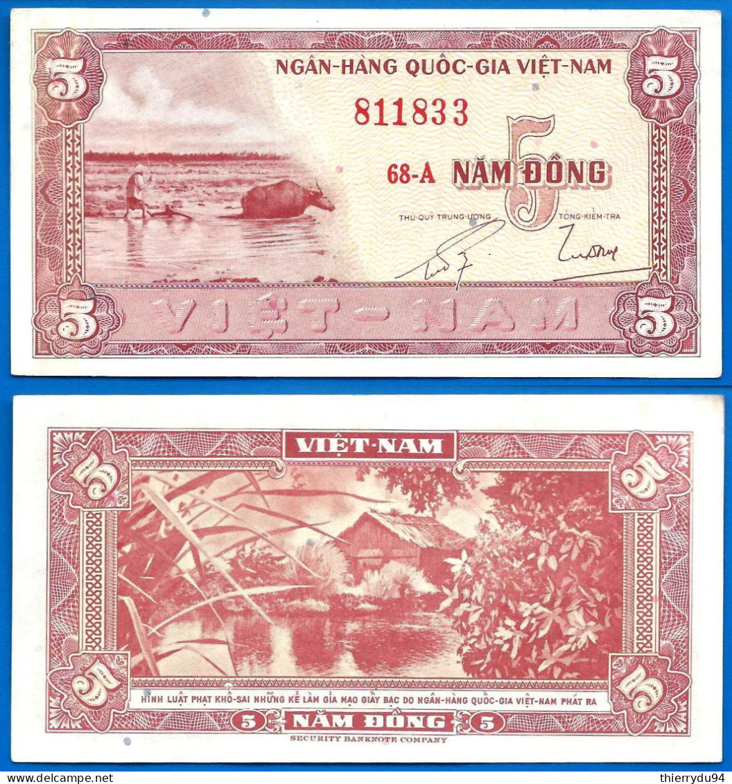 Vietnam Sud 5 Dong 1955 Serie 68 A Que Prix + Port Paysan Asie Asia Dongs Paypal Bitcoin OK - Vietnam