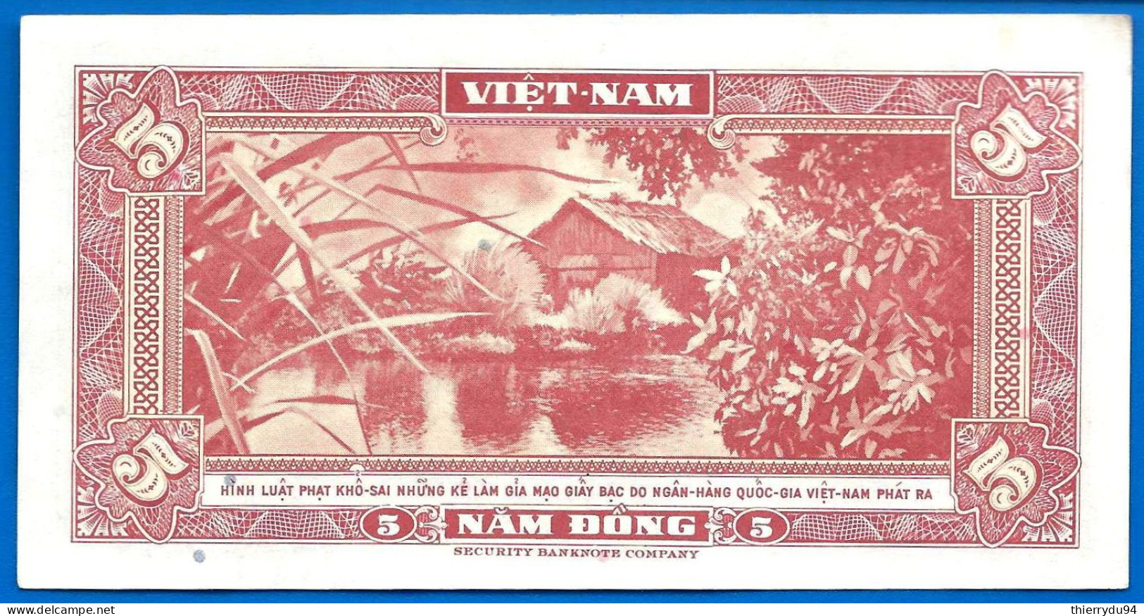Vietnam Sud 5 Dong 1955 Serie 68 A Que Prix + Port Paysan Asie Asia Dongs Paypal Bitcoin OK - Vietnam