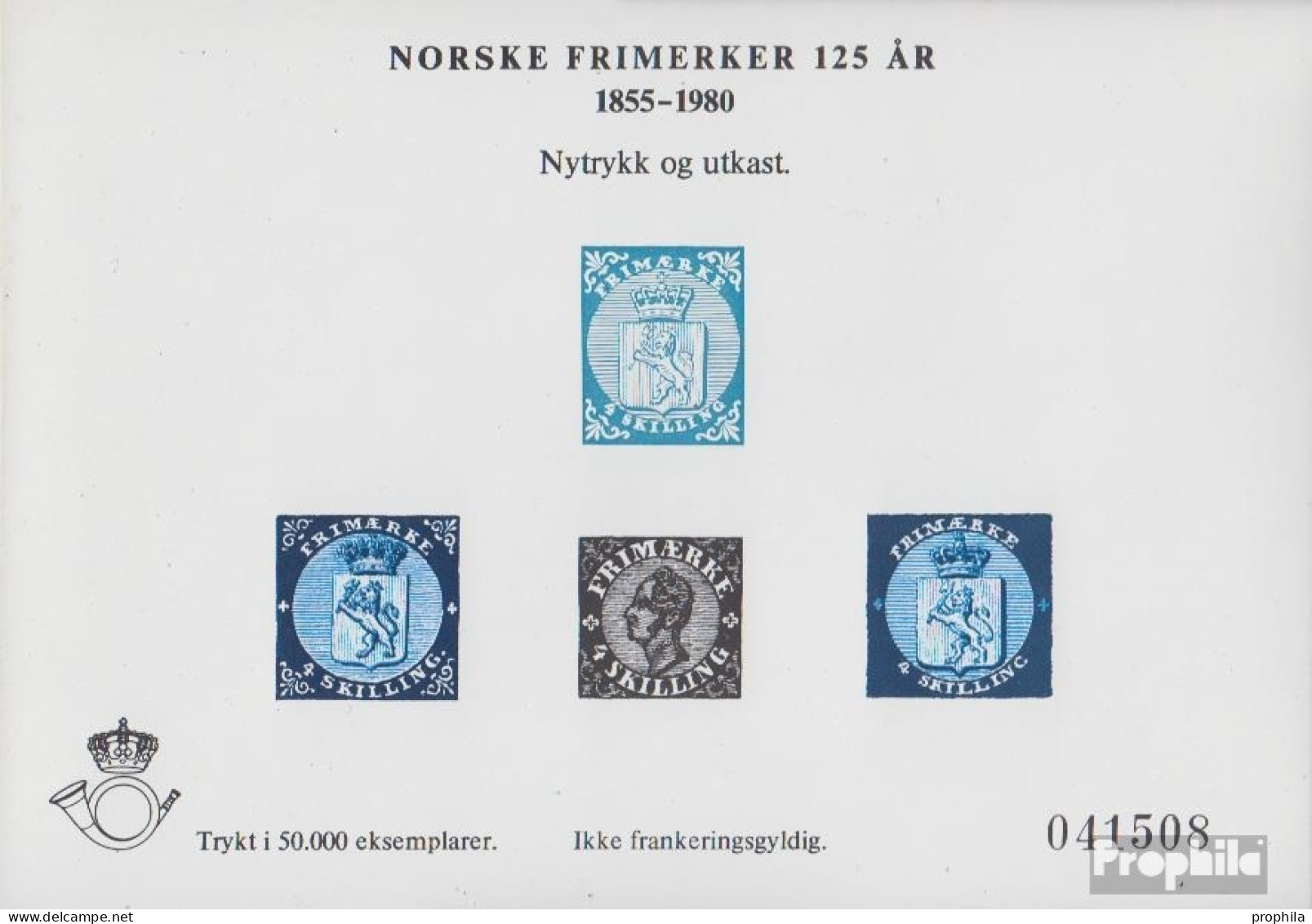 Norwegen 1ND IV (kompl.Ausg.) Neudruck Ungebraucht 1980 Landeswappen - Ungebraucht