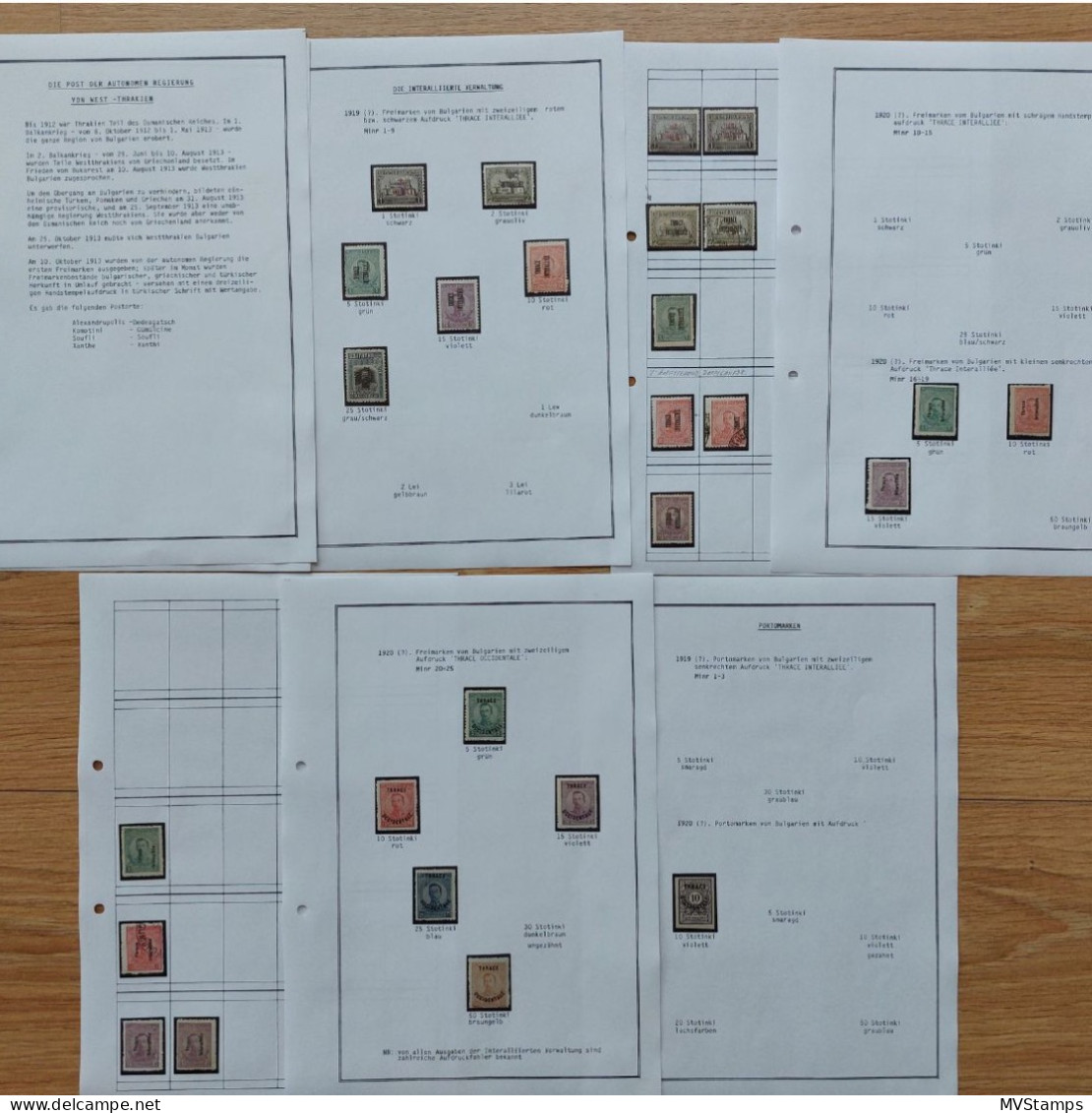 Thracia 1919/20 Specialised Collection Un/used - Thrakien