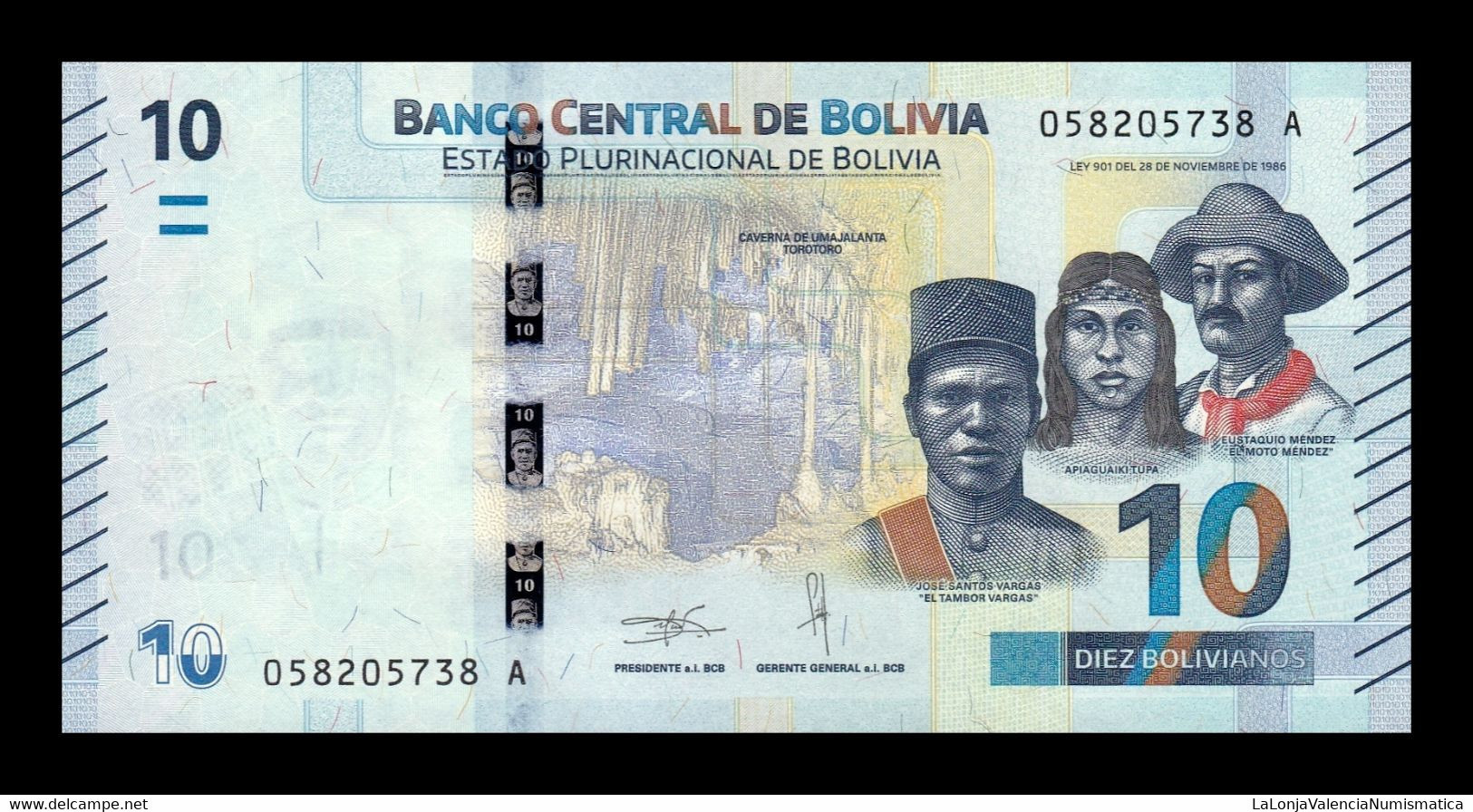 Bolivia 10 Bolivianos 2018 Pick 248 Serie A Sc Unc - Bolivien