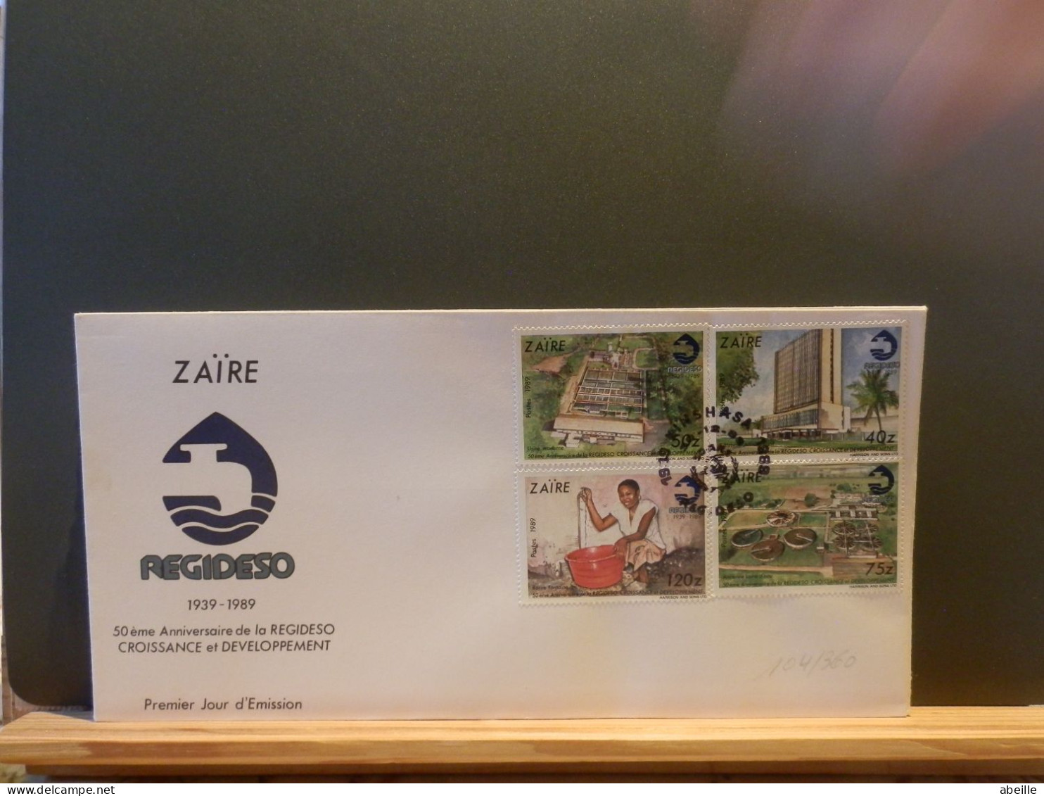 104/360   FDC  ZAIRE  1989 - 1980-1989