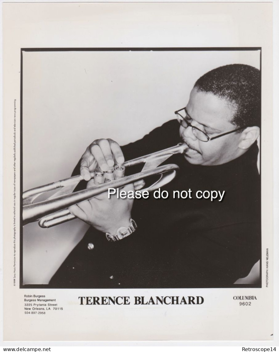 PRESS PHOTOGRAPH, JAZZ, TERENCE BLANCHARD, 1990s. Columbia Records, New Orleans. - Photographs