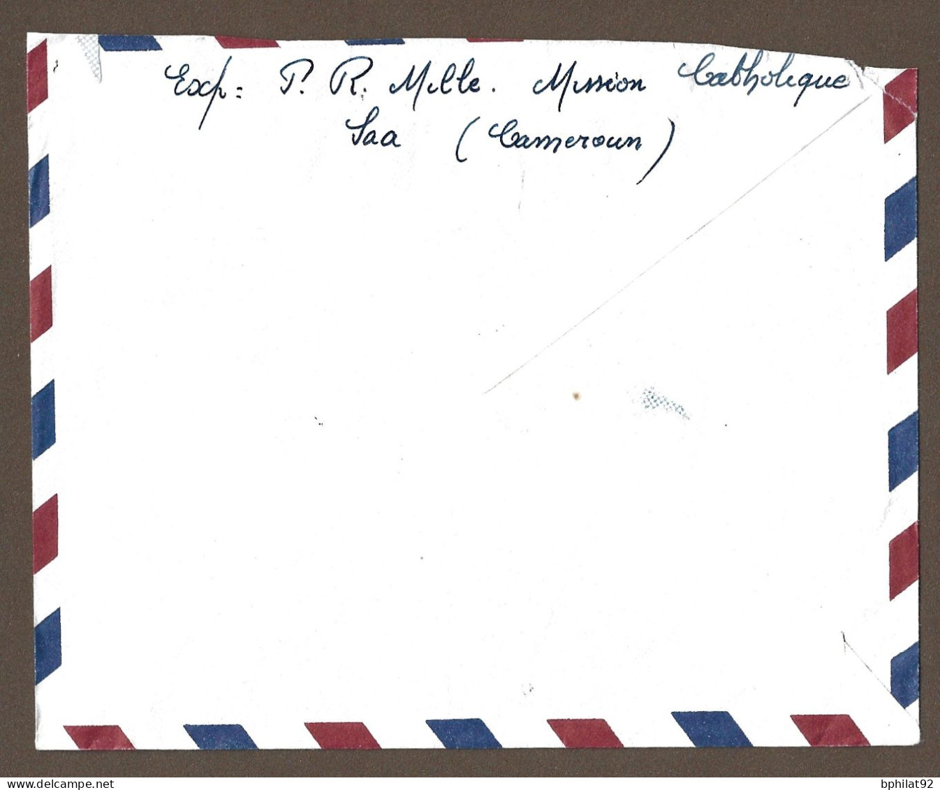 !!! LETTRE PAR AVION DU CAMEROUN POUR PARIS, CACHET RARE DU BUREAU DE SAA, DE 1959 - Aéreo