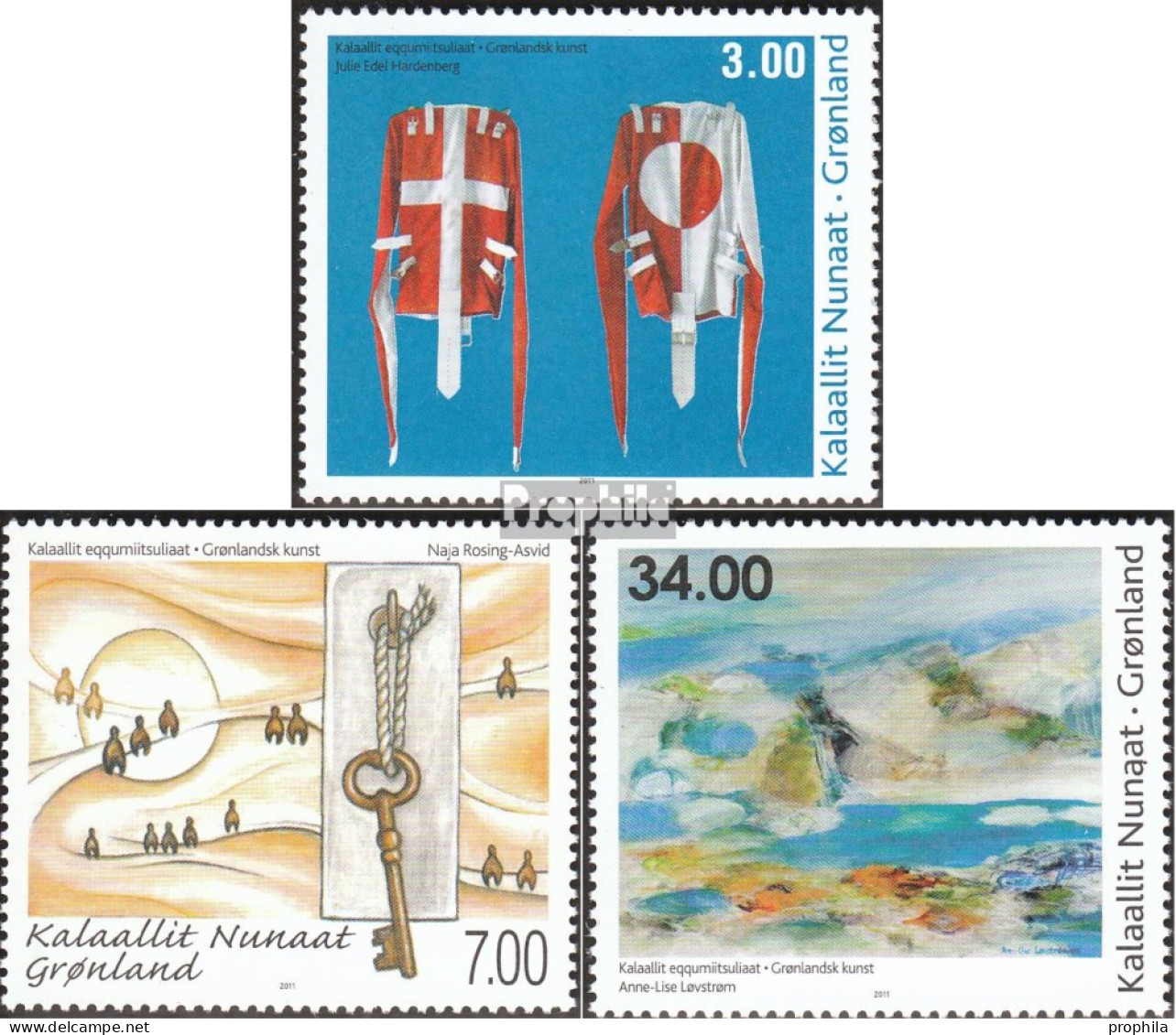 Dänemark - Grönland 590-592 (kompl.Ausg.) Postfrisch 2011 Moderne Kunst - Neufs