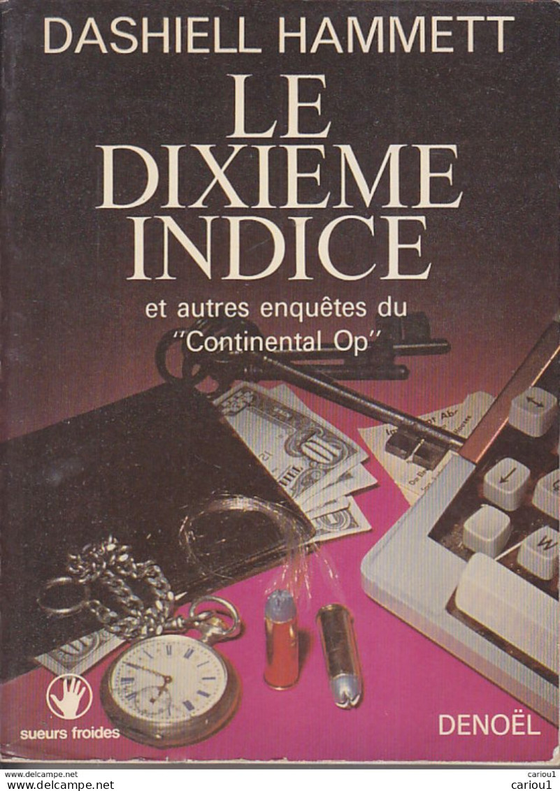 C1 Dashiell HAMMETT Le DIXIEME INDICE EO 1976 Continental Op BLACK MASK Port Inclus France - Denoel, Coll. Policière