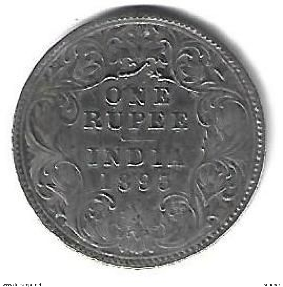 * Britisch India  1 Rupee    1893b Km 492 Vf - Inde