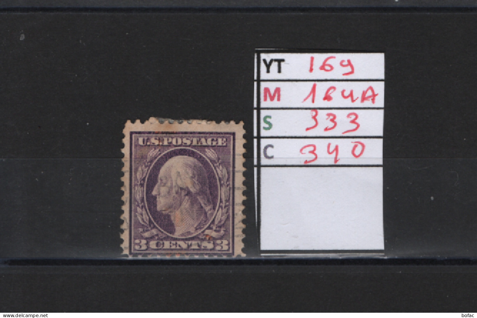 PRIX FIXE YT 169 YT 164A MIC 333 SCOT 340 GIB George Washington 19081909 58/05 - Used Stamps