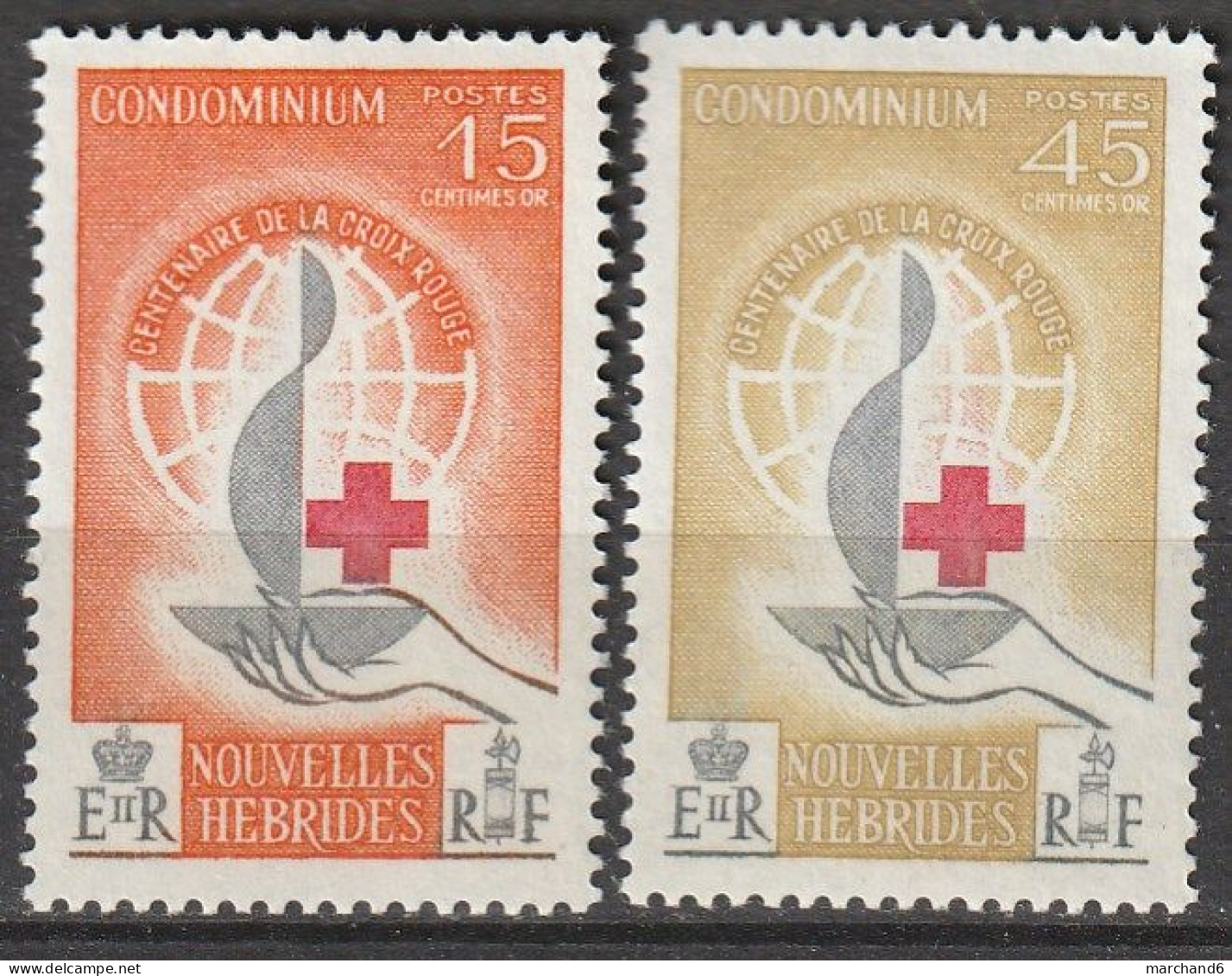 Nouvelles Hébrides Centenaire De La Croix Rouge Internationale 1963 N°199/200 Neuf** - Neufs