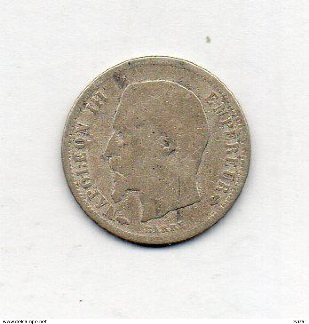 FRANCE, 50 Centimes, Silver, Year 1858-A, KM # 794.1 - 50 Centimes