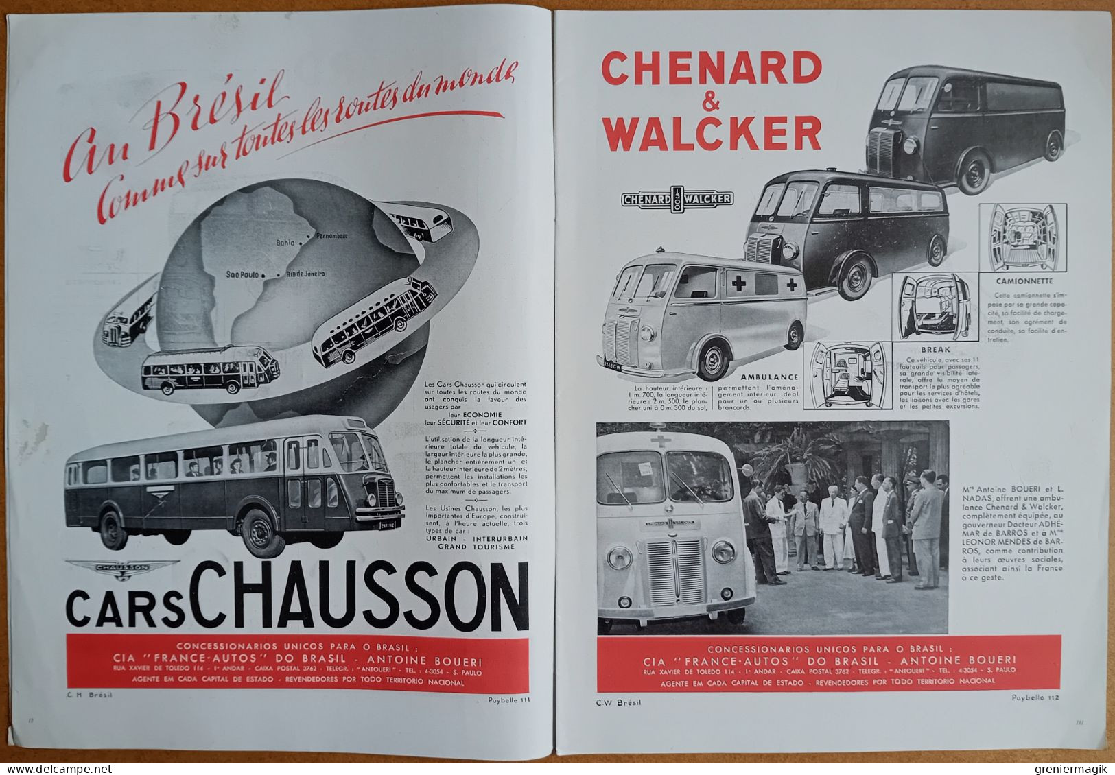 France Illustration N°183 16/04/1949 Pacte Atlantique Nord/Brésil Sao-Paulo/Cloches Lucenti Rome/Gens De Lettres/Cars - Informations Générales