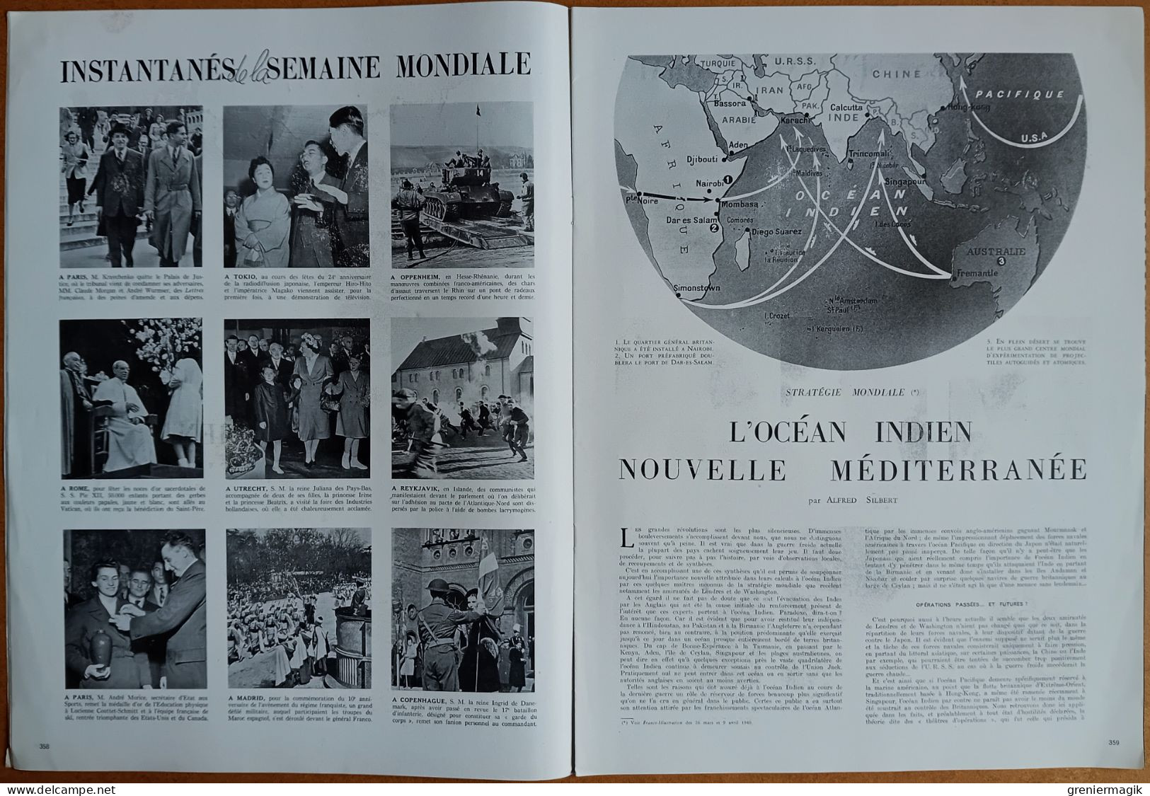 France Illustration N°183 16/04/1949 Pacte Atlantique Nord/Brésil Sao-Paulo/Cloches Lucenti Rome/Gens De Lettres/Cars - Testi Generali