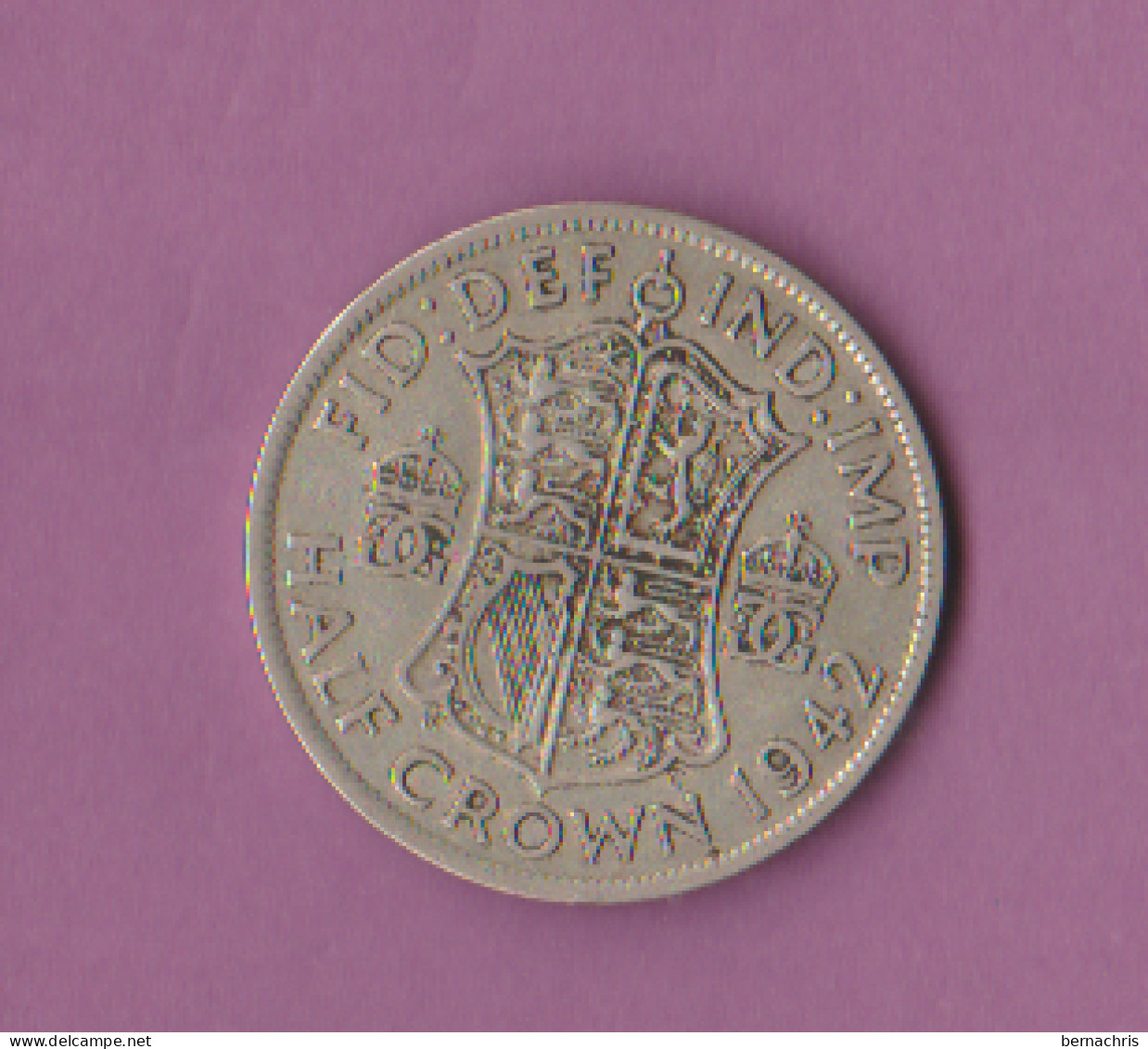 Pièce Half Crown George VI 1942 Argent - K. 1/2 Crown