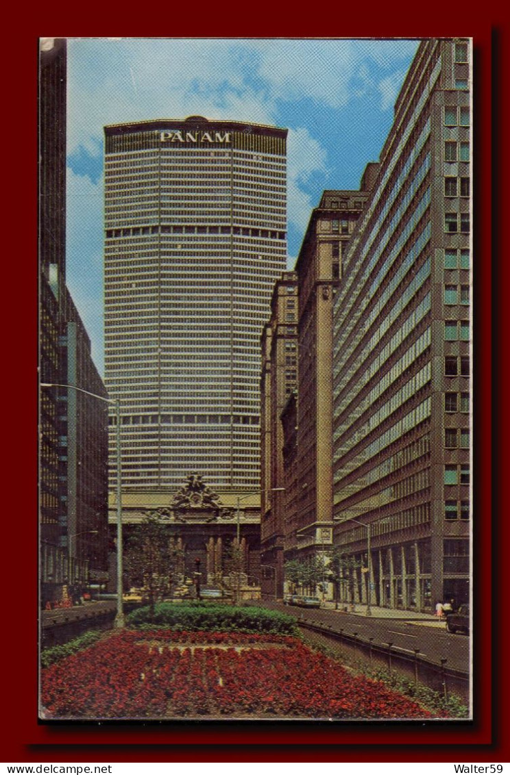 1969 United Nations NU ONU Postcard N.Y.C. Pan Am Building Posted To Scotland 3scans - Briefe U. Dokumente