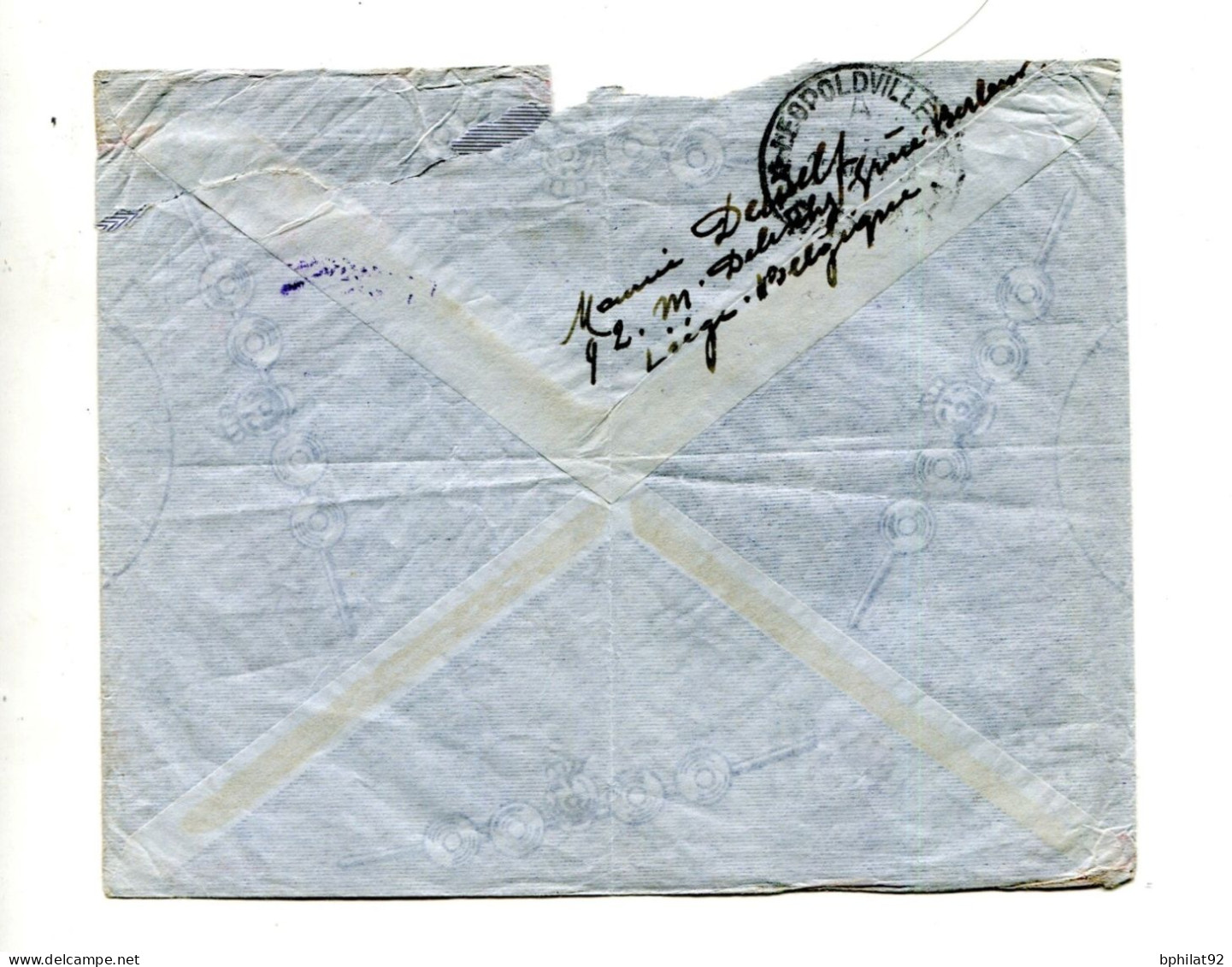 !!! LETTRE DE LIEGE POUR LE CONGO RESCAPEE DE L'ACCIDENT DE REITI (ITALIE) LE 13/2/1955 - Crash Covers