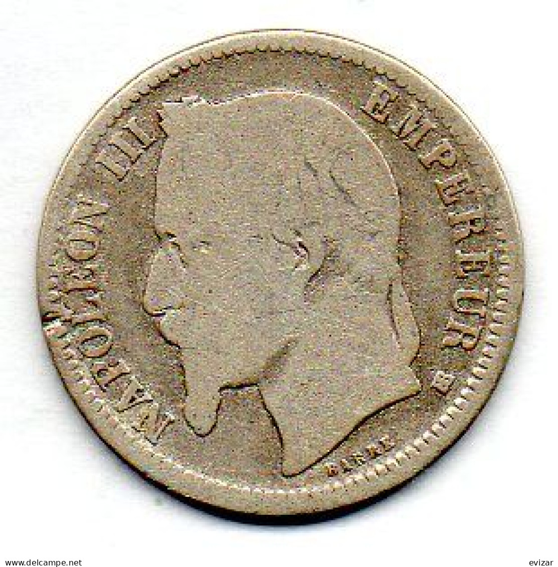 FRANCE, 1 Franc, Silver, Year 1868-BB, KM # 806.2 - 1 Franc