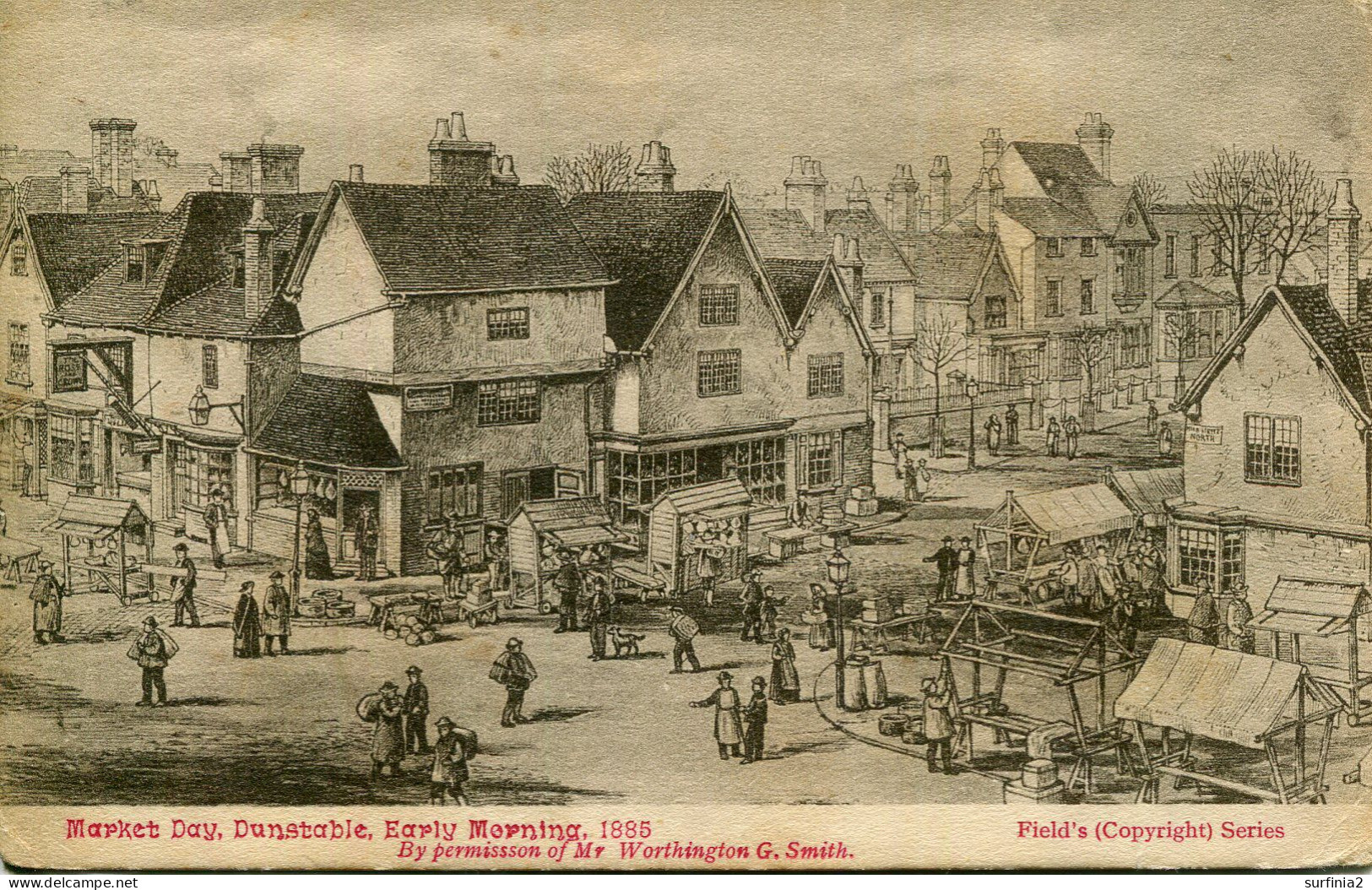 BEDS - DUNSTABLE - MARKET DAY EARLY MORNING 1885 Bd375 - Andere & Zonder Classificatie