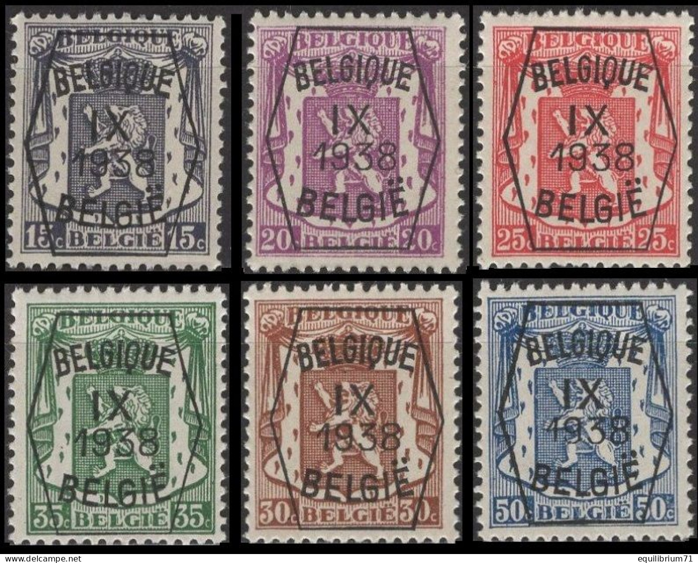 PRE381/386** (PO9) - Tipo 1936-51 (Sigillo Piccolo)