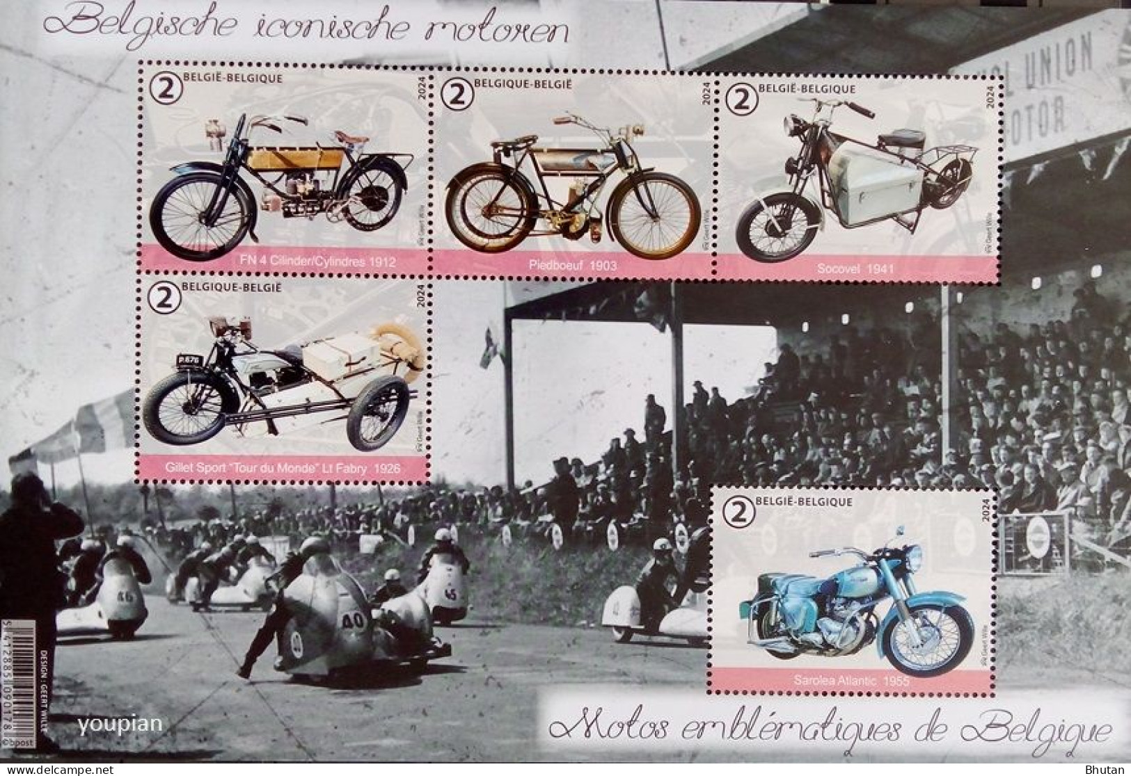 Belgium 2024, Belgium’s Iconic Motorcycles, MNH Sheetlet - Neufs