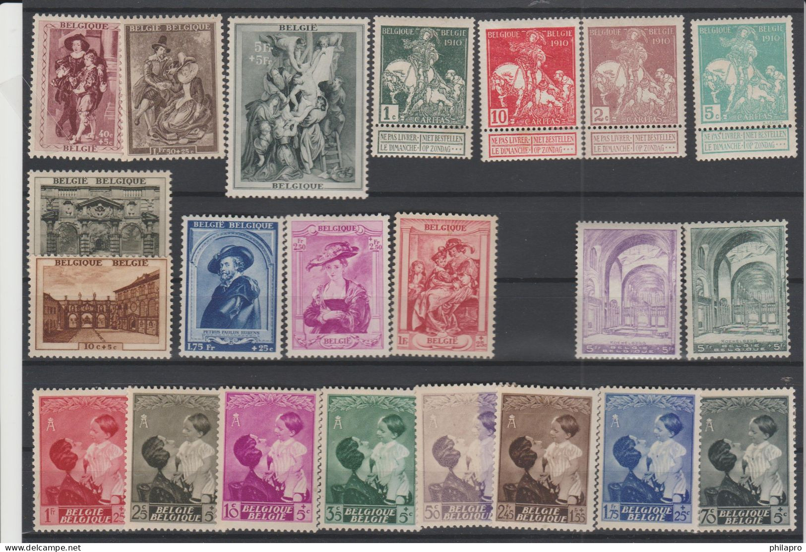 BELGIQUE  Lot 8  COMPLETE SETS  *MH  HINGED  See 4 Scans     Réf  T 1387 - Colecciones