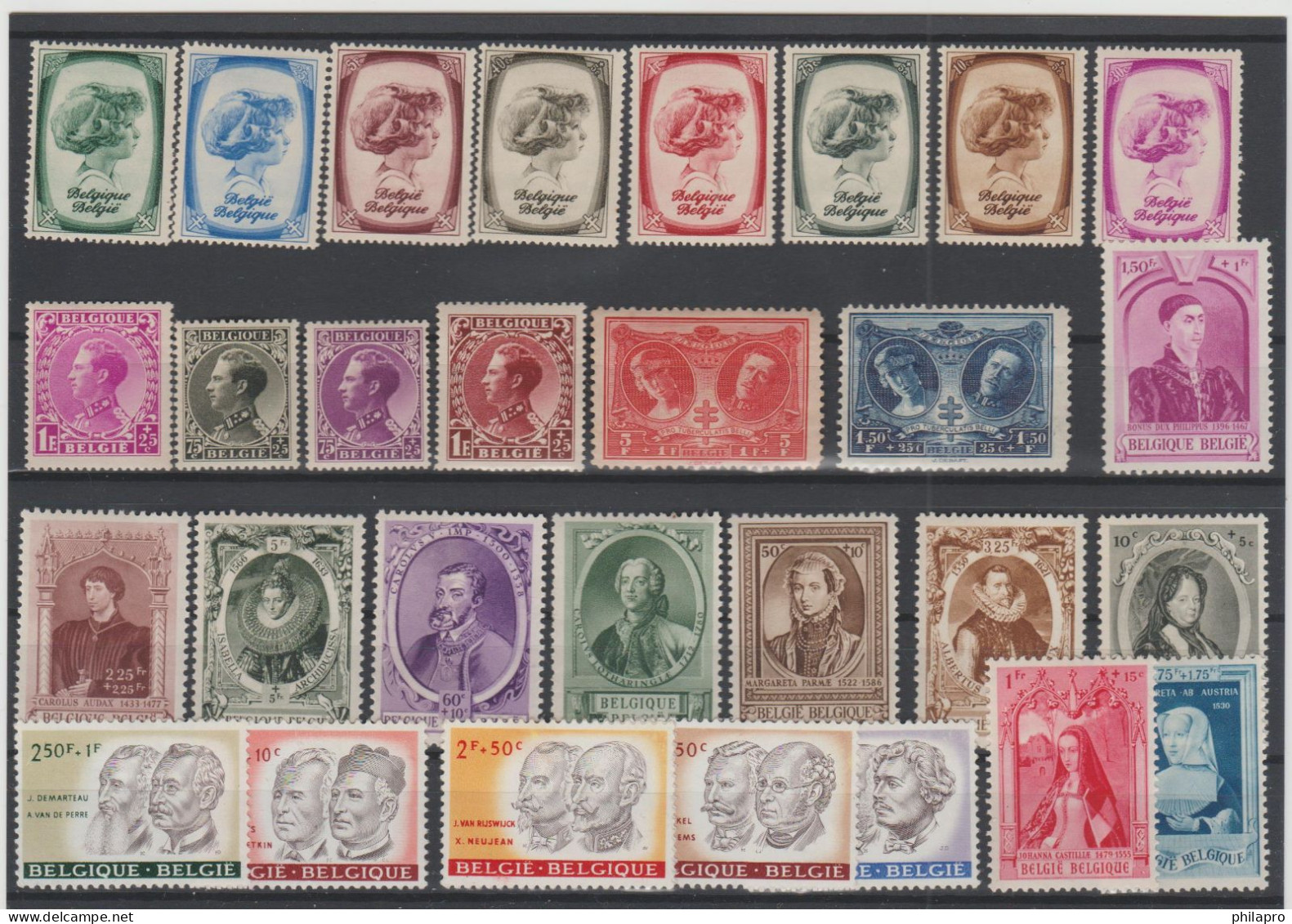 BELGIQUE  Lot 8  COMPLETE SETS  *MH  HINGED  See 4 Scans     Réf  T 1387 - Colecciones