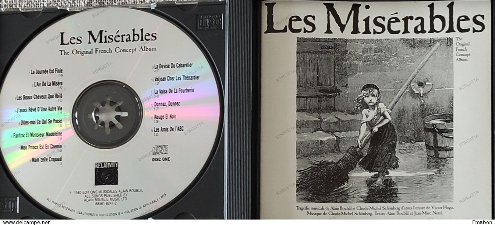 BORGATTA - FILM MUSIC - 2 Cd ALAIN BOUBLIL - LES MISERABLES   - RELATIVITY RECORDS 1989 - USATO In Buono Stato - Filmmusik