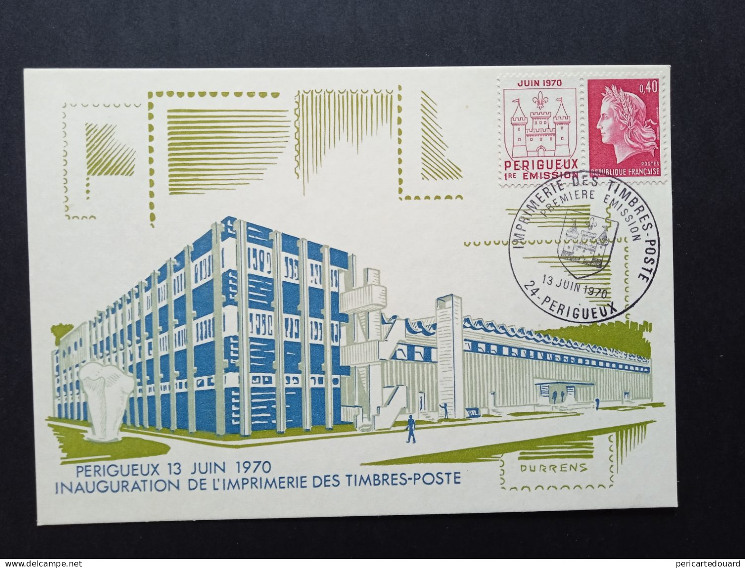 Inauguration De L'imprimerie Des Timbres Poste, 1643, 1er Jour - 1967-1970 Maríanne De Cheffer