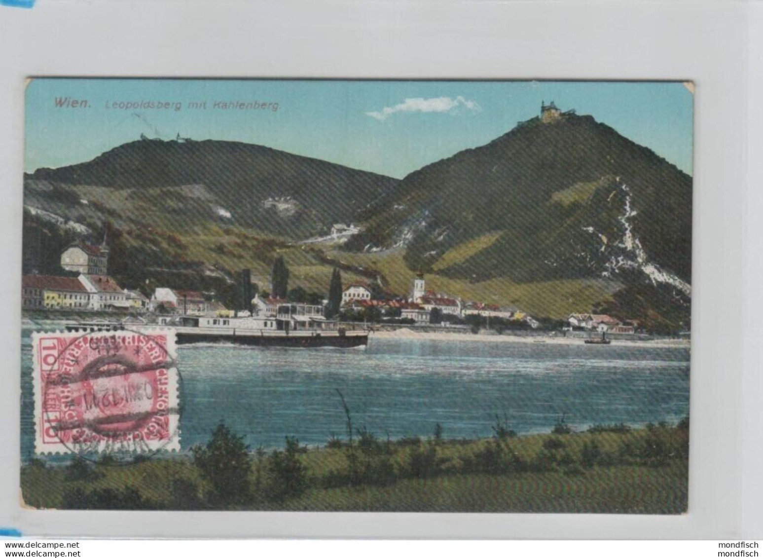 Wien - Leopoldsberg Mit Kahlenberg - Dampfschiff 1912 - Autres & Non Classés