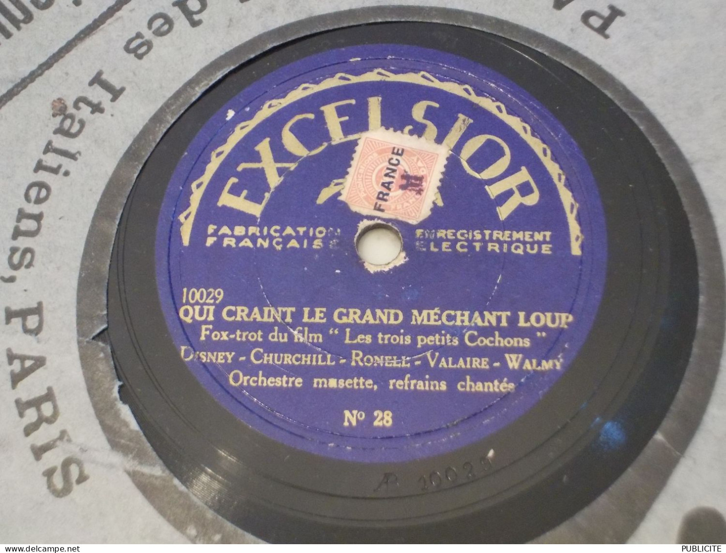 DISQUE 78 TOURS FOX TROT DU FILM LES TROIS PETITS COCHONS 1934 - 78 T - Disques Pour Gramophone