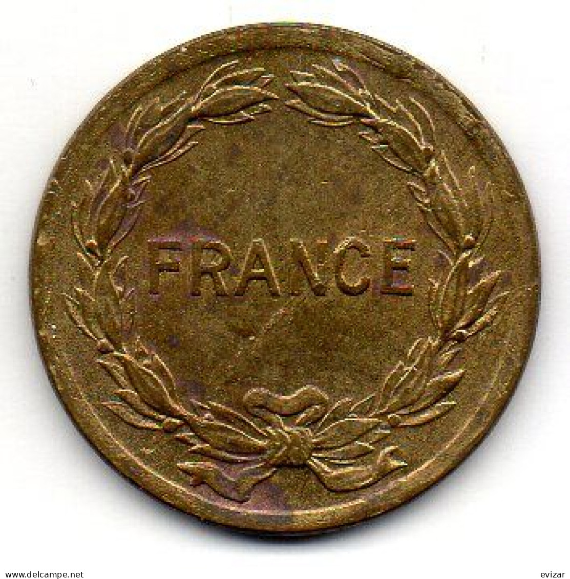 FRANCE, 2 Francs, Brass, Year 1944, KM # 905 - 2 Francs