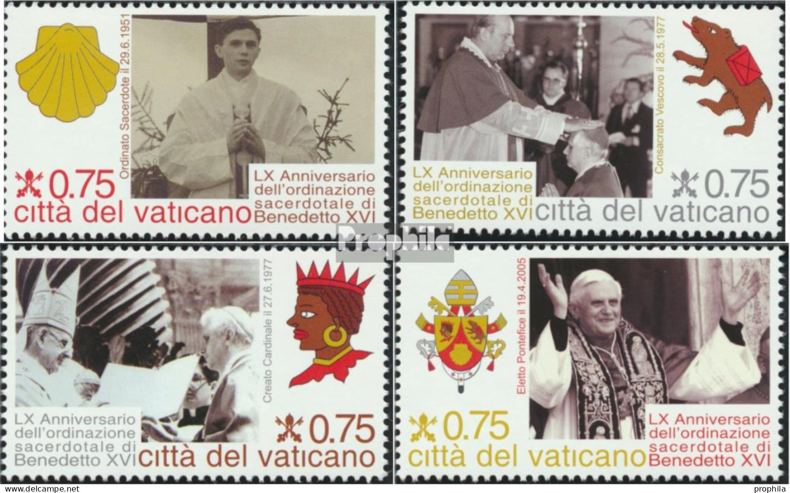 Vatikanstadt 1712-1715 (kompl.Ausg.) Postfrisch 2011 Priesterweihe Papst Benedikt XVI. - Unused Stamps