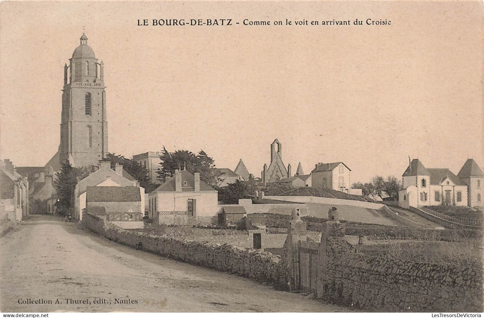 FRANCE - Le Bourg De Batz - Comme On Le Voit Du Croisic - Eglise  - Carte Postale Ancienne - Batz-sur-Mer (Bourg De B.)