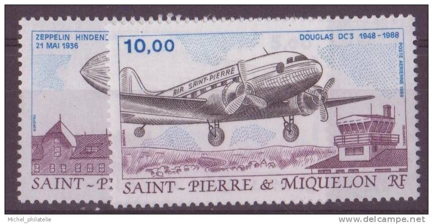 Saint Pierre Et Miquelon - Poste Aérienne - YT N° 66 Et 67 ** - Neuf Sans Charnière - 1988 - Ungebraucht