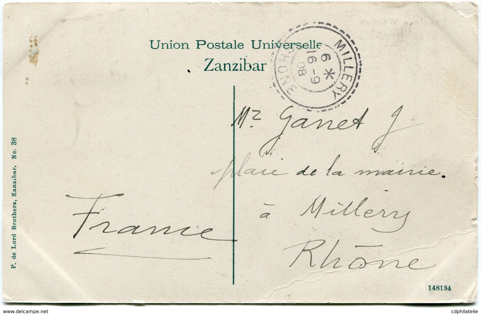 ZANZIBAR CARTE POSTALE -KARIVONDO WARRIORS DEPART ZANZIBAR AU 27 08 POUR LA FRANCE - Zanzibar (...-1963)