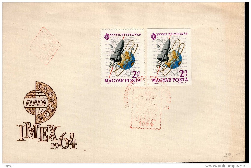 Ungarn 2056 A + B Briefmarkenausstellung Used Gestempelt - FDC