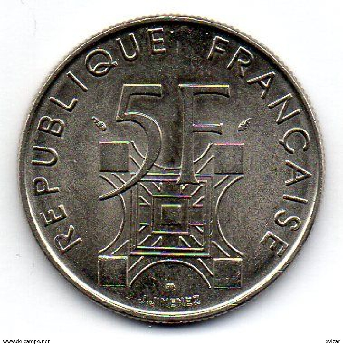 FRANCE, 5 Francs, Copper-Nickel, Year 1989, KM # 968 - 5 Francs