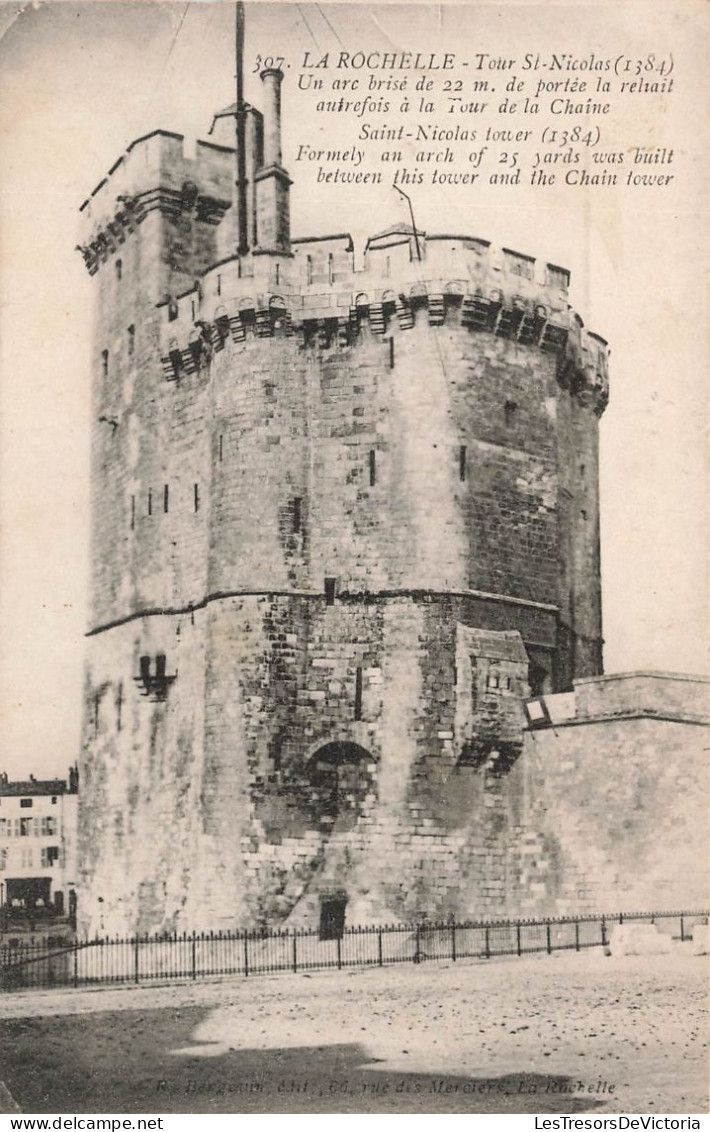 FRANCE - La Rochelle - Tour St Nicolas (1384) - Un Arc Brisé De 22m De Portée  - Carte Postale Ancienne - La Rochelle