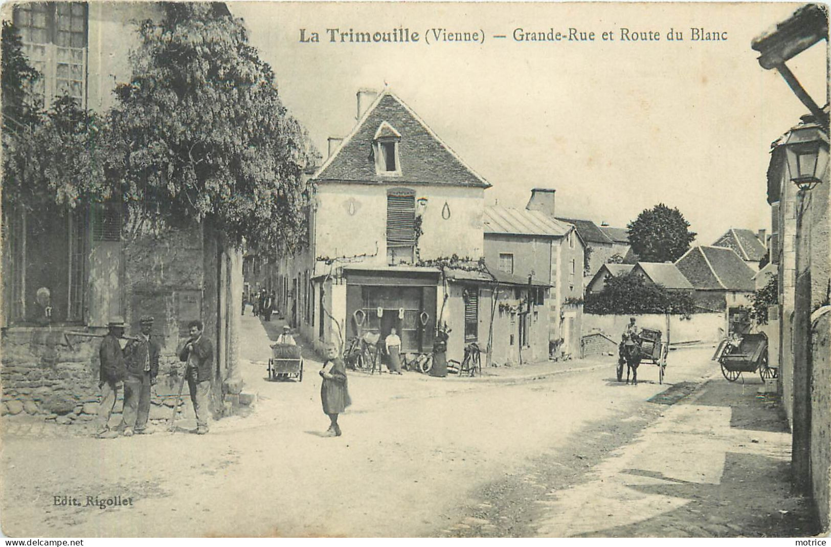 LA TRIMOUILLE - Grande Rue Et Route Du Blanc. - La Trimouille