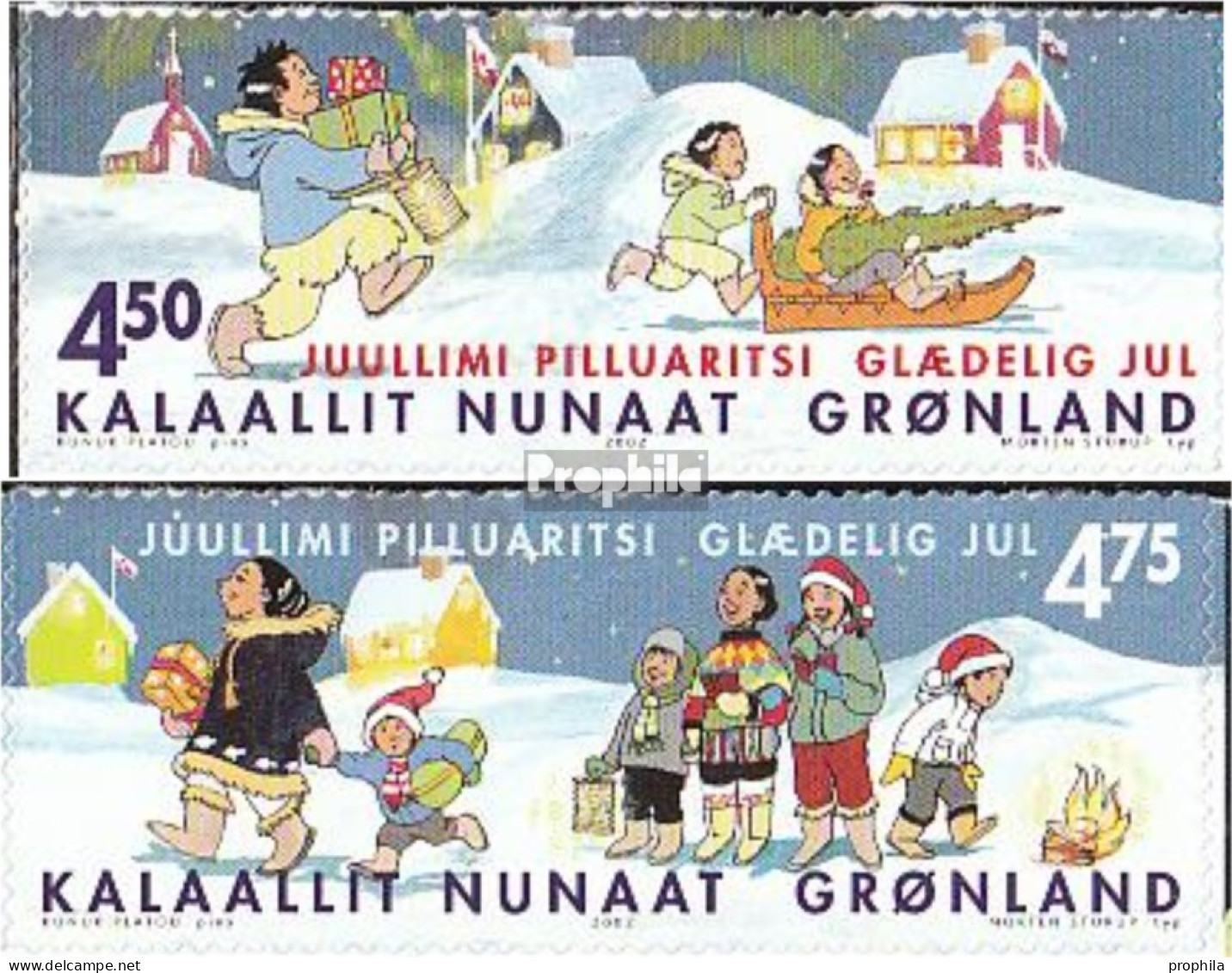 Dänemark - Grönland 391-392 (kompl.Ausg.) Selbstklebende Ausgabe Postfrisch 2002 Weihnachten - Neufs