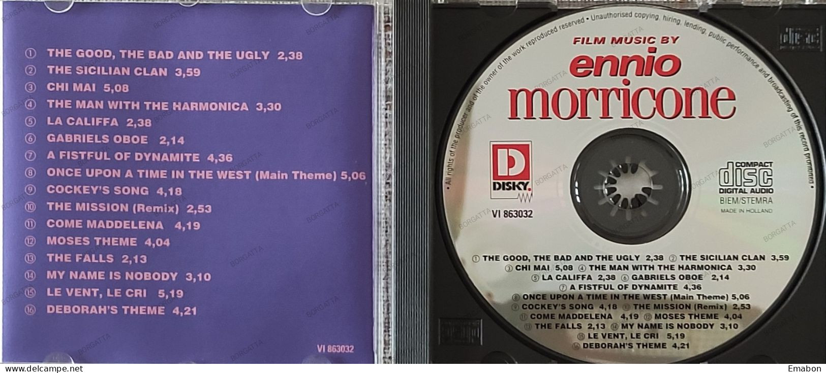 BORGATTA - FILM MUSIC - Cd ENNIO MORRICONE -   DISKY 1993 - USATO In Buono Stato - Musique De Films