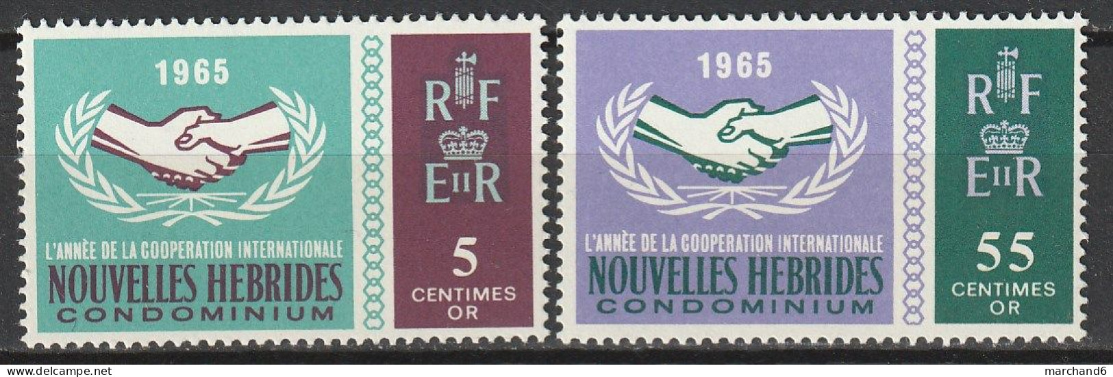 Nouvelles Hébrides Année De La Coopération Internationale Et 20e Anniversaire 1965 N°223/224 Neuf** - Ungebraucht