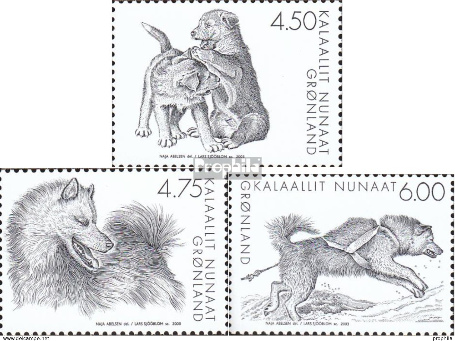 Dänemark - Grönland 393-395 (kompl.Ausg.) Postfrisch 2003 Grönlandhund - Unused Stamps
