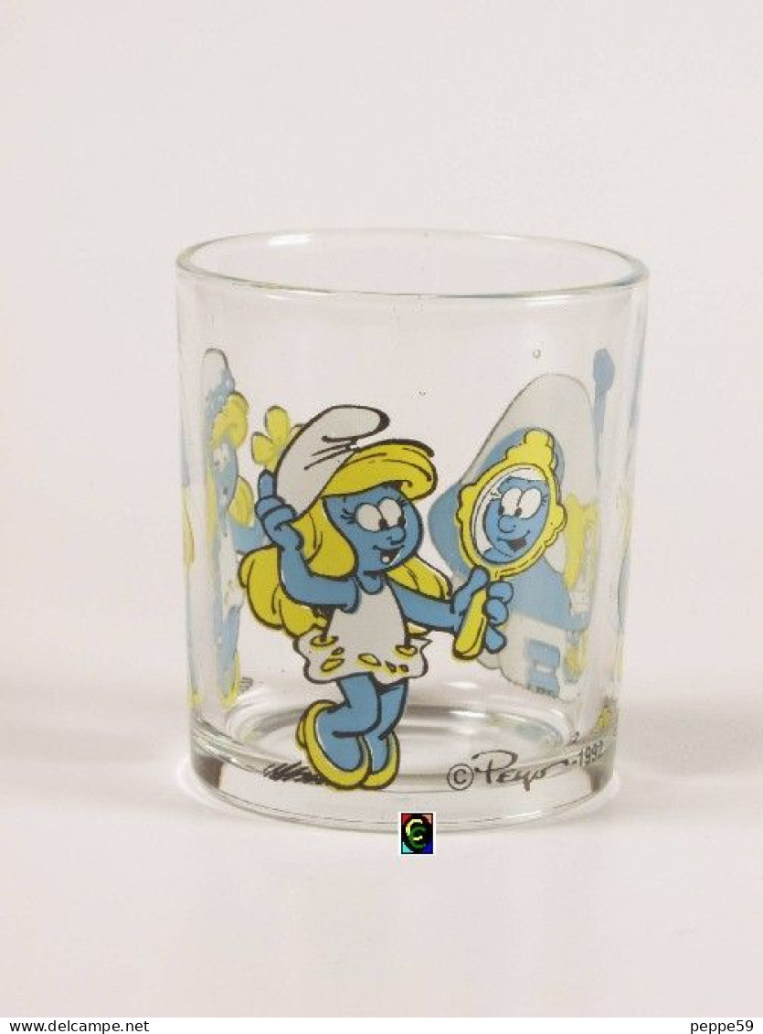 Bicchiere O Bicchieri Nutella Kinder Ferrero 1992 - I Puffi  4 ( Glass - Glasses - Verres - Vasos - Glaser ) - Nutella