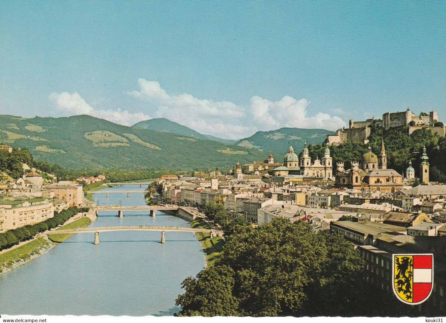 Salzbourg , Altstadt Et Salzach : Armoiries , Vue De Mönchsberg - Salzburg Stadt