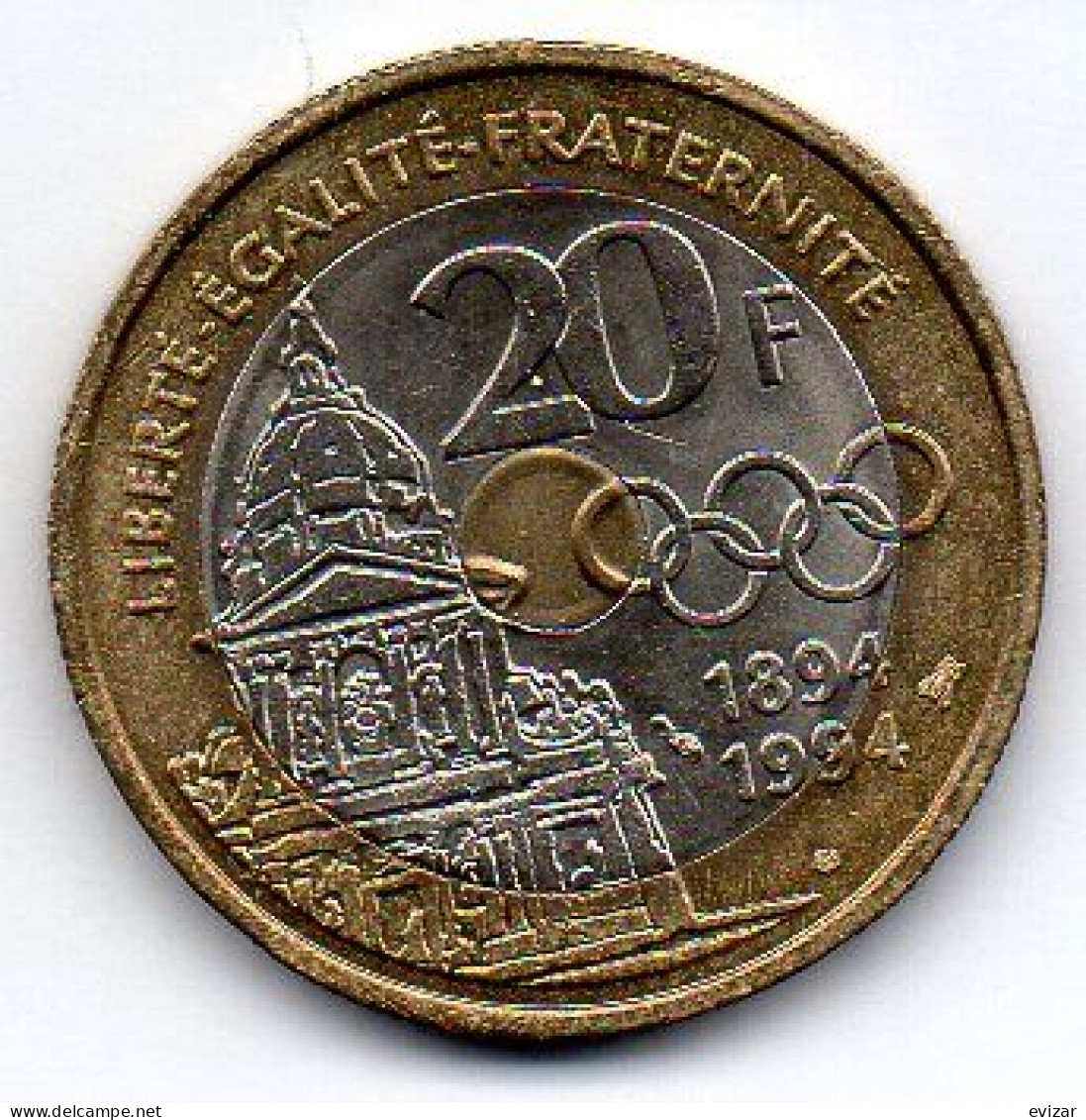 FRANCE, 20 Francs, Bimetallic, Year 1994, KM # 1036 - 20 Francs